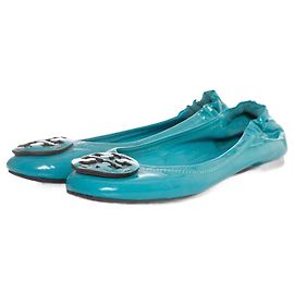 Tory Burch, Bailarina de couro envernizado turquesa Azul