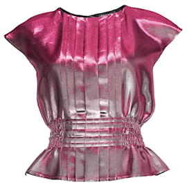 Chanel-Chanel, top plissado lurex rosa-Rosa