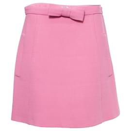 Miu Miu-miu miu, Pink wool skirt with bow.-Pink