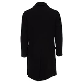 Miu Miu-miu miu, Black wool coat with ruffles-Black