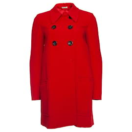Miu Miu-miu miu, Cappotto in lana rossa-Rosso