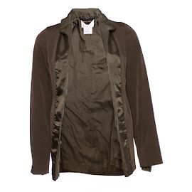 COMME des GARCONS, blazer vert avec bordure en satin. Vert