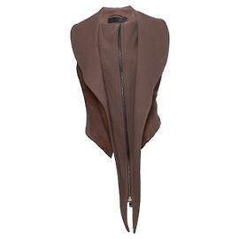 Autre Marque Haider Ackermann, Weste mit übergroßem Kragen. Braun