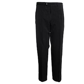 Prada-Prada, black pinstripe trousers.-Black