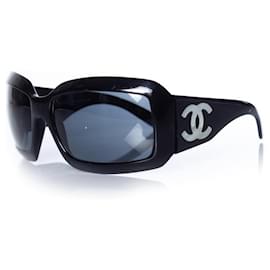 Chanel-Chanel, Black classic square CC sunglasses-Black