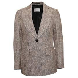 Autre Marque-Suistudio, Gold/white/black woven blazer in size 38/M.-Golden,Other