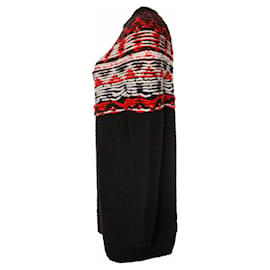 Autre Marque-Denham, black woolen sweater with red/white around the neck in size S.-Black