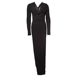 Roland Mouret-Roland Mouret, Long Black Evening Dress.-Black