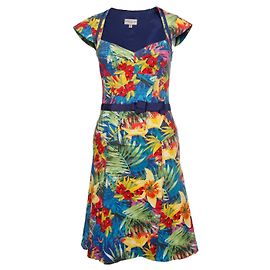 Karen Millen, Vestido con estampado tropical. Multicolor