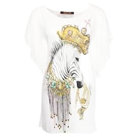 Roberto Cavalli-Roberto Cavalli, White T-shirt with zebra-Other