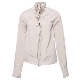 LANVIN, Beige Bluse mit Rüschen in Größe 36/XS (Fluss 2007). Andere