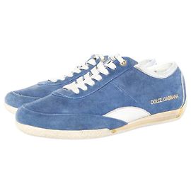 Dolce & Gabbana, baskets en daim bleues. Bleu