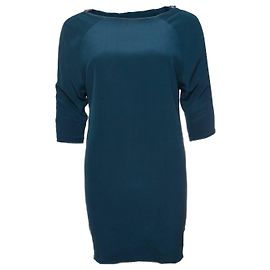 Patrizia Pepe, Petrolfarbenes Seidenkleid. Blau