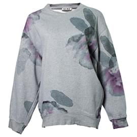 Acne-Acne, grey sweater with rose print-Grey
