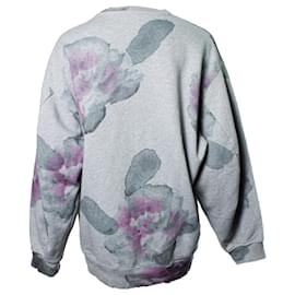 Acne-Acne, grey sweater with rose print-Grey