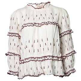 Isabel Marant Etoile, white ruffle top White