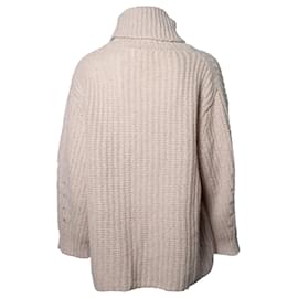 Autre Marque-Ba&Sh, beige oversized turtle neck sweater-Other
