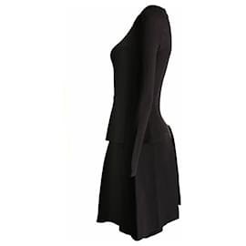 Roland Mouret-Roland Mouret, robe noire à manches longues en taille 38fr/42IT/S.-Noir