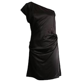 Autre Marque-Diane von Furstenberg, vestido de un hombro en talla negra 8/S.-Negro