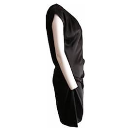 Autre Marque-Diane von Furstenberg, vestido de un hombro en talla negra 8/S.-Negro