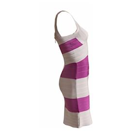Herve Leger-HERVE LEGER, du gris/robe moulante violette en taille S.-Gris,Violet