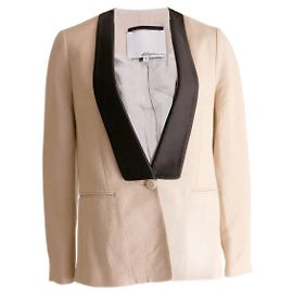 Phillip Lim, Sandfarbener Blazer mit schwarzem Revers 6/S. Andere