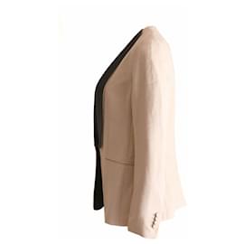 Phillip Lim-Phillip Lim, blazer color sabbia con risvolto nero in taglia 6/S.-Altro