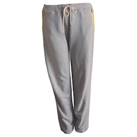Victoria Beckham-VICTORIA BECKHAM, Grey jogging trousers with yellow details in size 3/l.-Grey