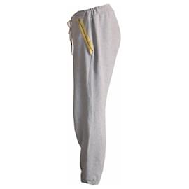 Victoria Beckham-VICTORIA BECKHAM, Grey jogging trousers with yellow details in size 3/l.-Grey