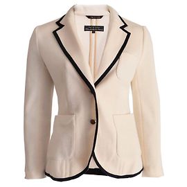 RAG & BONE (zum Vermischen), cremefarbener Blazer mit schwarzen Paspeln in Größe M. Weiß Andere