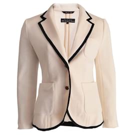 Rag & Bone-RAG & BONE (for intermix), cream colored blazer with black piping in size M.-White,Other