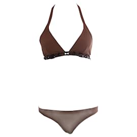 Autre Marque-OndadeMar, Brown bikini with black stones-Brown