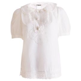 Chloé Chloe, túnica romántica blanca en tamaño 40/S. Blanco