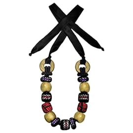 Autre Marque-Alfonso Mendoça, handcrafted necklace made in colombia.-Black,Red,Golden
