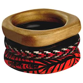 Autre Marque Alfonso Mendoça, handcrafted luxury bangles made in colombia. Black Red Golden
