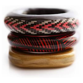 Autre Marque-Alfonso Mendoça, bracelets de luxe artisanaux fabriqués en Colombie.-Noir,Rouge,Doré