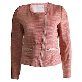 Iro-IRO, patterned blazer in red tones with lurex-Pink