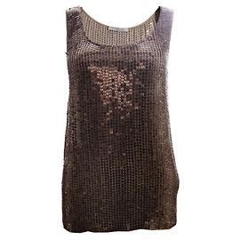Pinko, débardeur de couleur marron avec du marron/séquences de couleur bronze en taille S. Autre