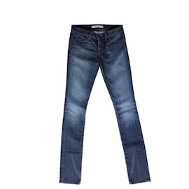 J Brand-J Marke, Mittelblaue Low-Rise-Jeans mit Bleistiftbein in der Größe 25.-Blau