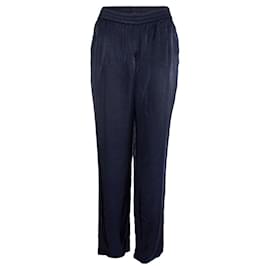 Autre Marque-Frenken, blue shiny casual trousers-Blue