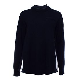 Sacai, Blue wool top with transparent back Blue