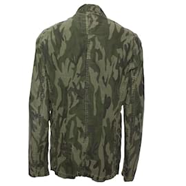 Autre Marque-Denham, Denim jacket with army print-Green