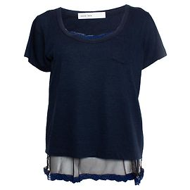 Autre Marque Sacai Suerte, camiseta azul con top lencero Azul