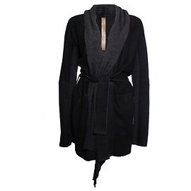 Autre Marque Isaac Sellam, leather wrap cardigan Black