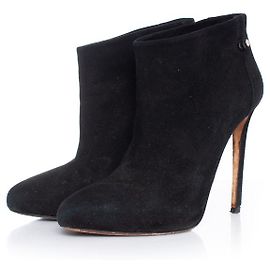 Elisabetta Franchi, Black suede ankle boots Black
