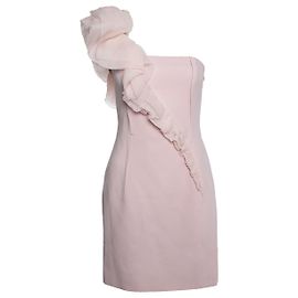 Paule Ka, Rosafarbenes Kleid mit Rüschen an der Schulter Pink