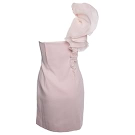 Paule Ka-Paule Ka, Pink dress with Ruffle on the shoulder-Pink