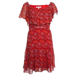 Rebecca Minkoff, Kleid mit Blumenmuster in Rot Rot