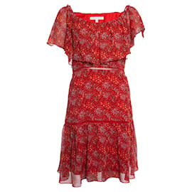 Autre Marque-Rebekka Minkoff, robe à imprimé floral en rouge-Rouge