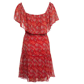 Autre Marque-Rebekka Minkoff, Kleid mit Blumendruck in Rot-Rot